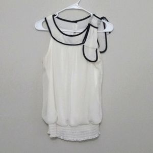 Black and cream tank blouse